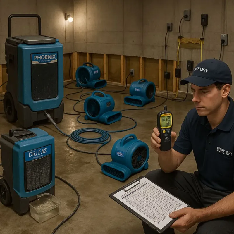 Structural Drying and Dehumidification process in Pittston, ME